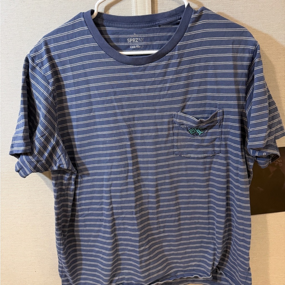 Keith Haring Uniqlo Navy Striped Short Sleeve Tee